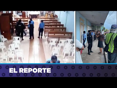 Antimotines mantienen cercado al sacerdote Uriel Vallejos, tras el asalto a la parroquia de Sébaco