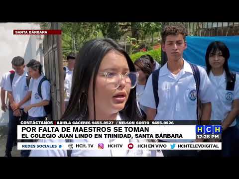 Por falta de maestros se toman colegio Juan Lindo en la Trinidad, Santa Bárbara