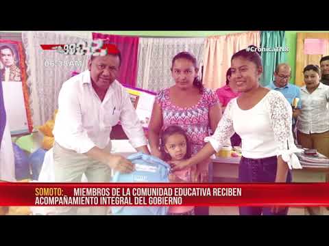 Masiva entrega de paquetes escolares para alumnos y maestros en Madriz - Nicaragua
