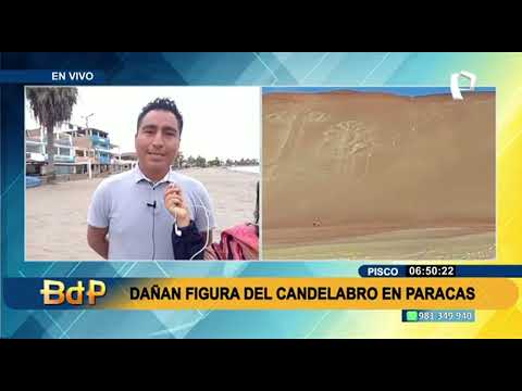 Perjudican Patrimonio Cultural en Ica: Vándalos volvieron a dañar figura del candelabro en Paracas