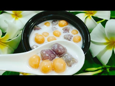 ขนมบัวลอยมันเทศอร่อยหนึบรสชาติ ขนมบัวลอยมันเทศอร่อยหนึบรสชาติ