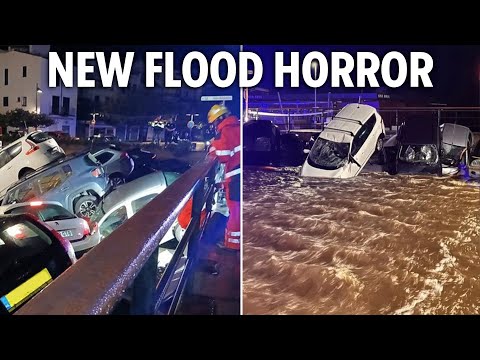 Fresh flood HELL in Spain as cars swept away by surging rivers spilling into town streets