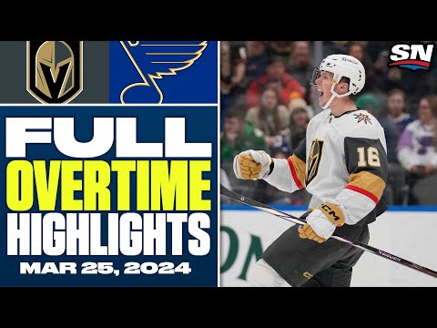 Vegas Golden Knights at St. Louis Blues | FULL Overtime Highlights - March 25, 2024