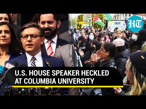 U.S. House Speaker Booed At Columbia University Amid Pro-Palestine Protests | Watch