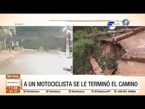 A un motociclista se le terminó el camino