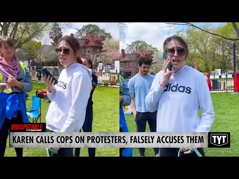 Karen Calls Cops On Peaceful Protesters, Cries For Help & Falsely Accuses Them Of Being Violent #IND