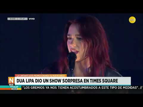 Dua Lipa dio un show sorpresa en Times Square: promocionó su nuevo álbum ?N8:00? 07-05-24