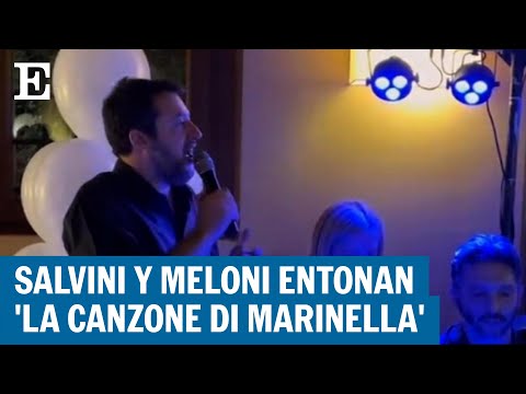 Giorgia Meloni y Matteo Salvini cantan en un karaoke una canción sobre una migrante ahogada |EL PAÍS