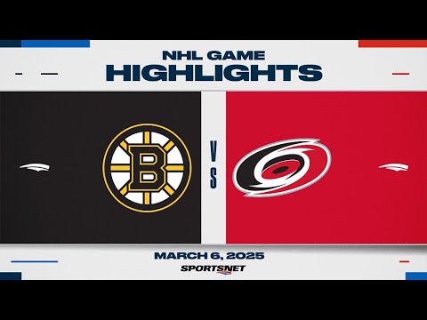 NHL Highlights | Bruins vs. Hurricanes - March 6, 2025