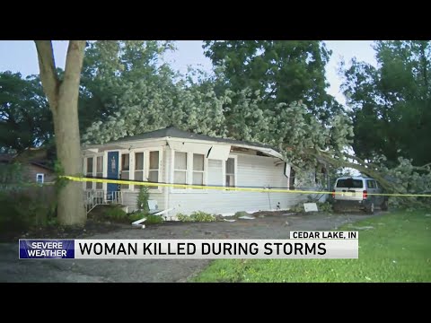 Woman killed after tree falls on home in Northwest Indiana during severe storms