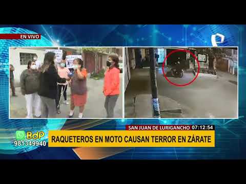 SJL: Raqueteros en motos siembran terror en calles de Zárate