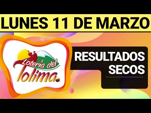 Resultado SECOS Lotería del TOLIMA Lunes 11 de Marzo de 2024  SECOS