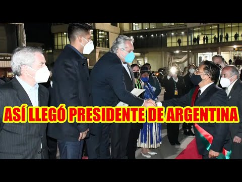 ASI FUE EL ARRIBÓ DEL PRESIDENTE ARGENTINO ALBERTO FERNANDEZ A BOLIVIA...