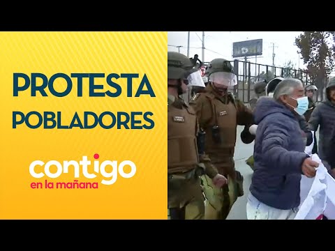 ¡NO NOS VAMOS A RETIRAR!: La caótica protesta de pobladores en Maipú - Contigo en la Mañana
