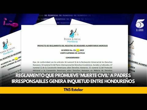 Reglamento que promueve 'muerte civil' a padres irresponsables genera inquietud entre hondureños