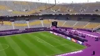 الجماهير المصرية في الملعب قبل المباراة بـ ٨ ساعات والاستاد يفتتح بالقرآن الكريم
