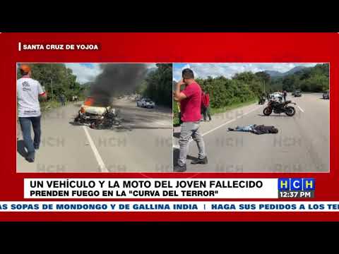 Fatal accidente vial deja motociclista muerto en Santa Cruz de Yojoa