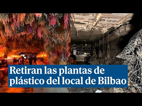 Retiran las plantas de plástico del restaurante de Bilbao que es igual al que se incendió en Madrid