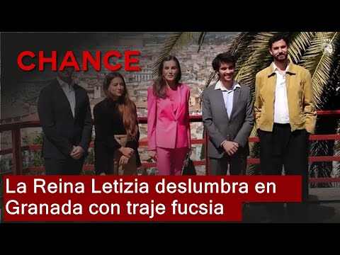 Queen Letizia wows in Granada in a vibrant new fuchsia suit