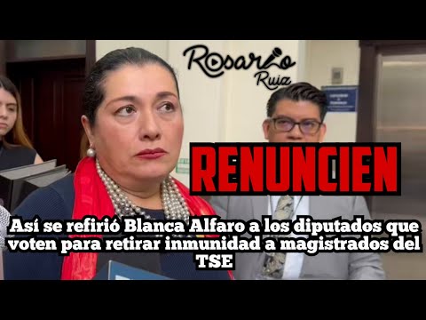 Blanca Alfaro Desafía la Ética de los Diputados que deseen votar para retirarles la inmunidad