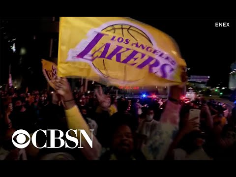 Chants of Kobe ring out in Los Angeles after Lakers win NBA title
