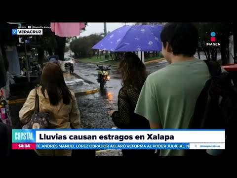 Las fuertes lluvias causan estragos en Xalapa, Veracruz | Noticias con Crystal Mendivil
