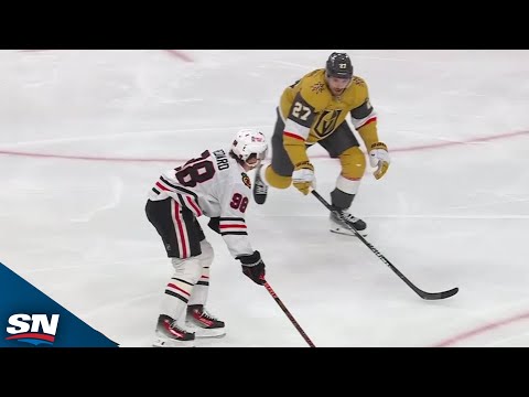 Blackhawks Connor Bedard Goes Down, Showing Off His Amazing Release