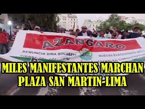 DELEGACIONES LLEGADOS DE PROVINCIAS  MARCHAN CENTRO DE LIMA.