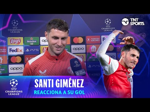 ¡SANTI GIMÉNEZ REACCIONA A SU PRIMER GOL EN LA UEFA CHAMPIONS LEAGUE!