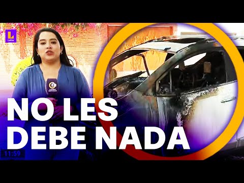 Vehículo incendiado por extorsionadores en Pueblo Libre: Un día para pagar o mañana es mi hija