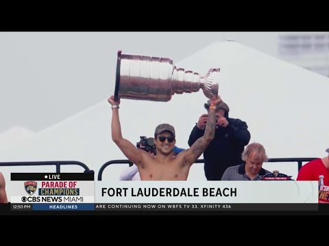 Crowd goes wild as Florida Panthers take the stage with Stanley Cup