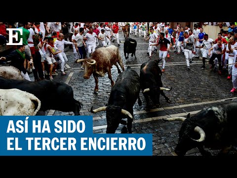 SANFERMINES 2023 | El tercer encierro, en directo: ganadería de José Cebada Gago | EL PAÍS