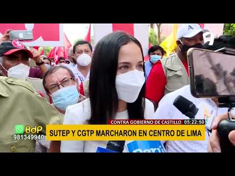 SUTEP y CGTP: Así se desarrolló la multitudinaria marcha contra Pedro Castillo