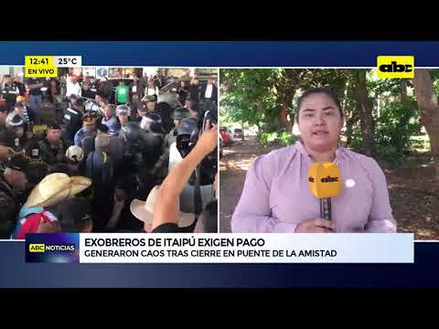 Exobreros de Itaipú exigen pago