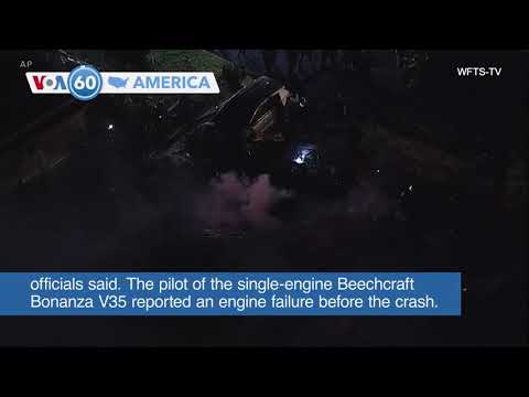 VOA60 America - Several fatalities reported after small plane crashes into Florida mobile home park