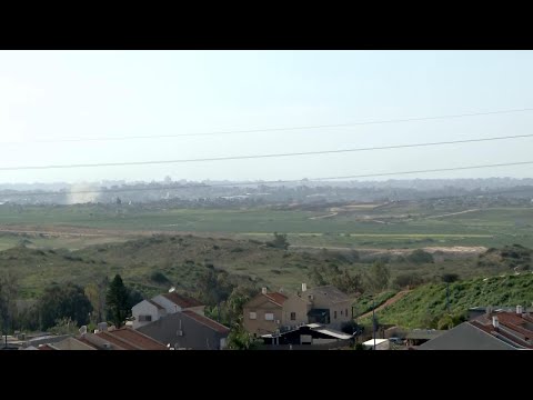 Smoke rises after blasts at Gaza border