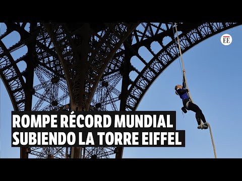Francesa rompe récord mundial escalando Torre Eiffel | El Espectador