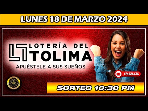 Resultado de LOTERIA DEL TOLIMA del LUNES 18 de marzo 2024