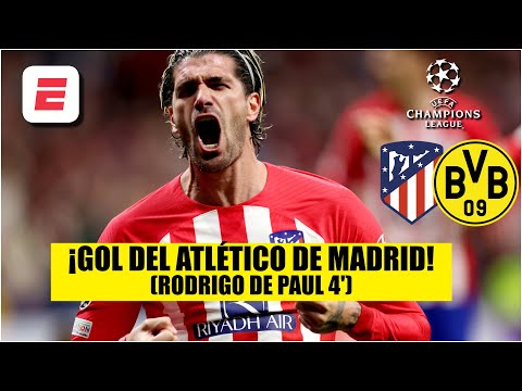 GOL DE RODRIGO DE PAUL. Atlético de Madrid le gana 1-0 al Borussia Dortmund | Champions League