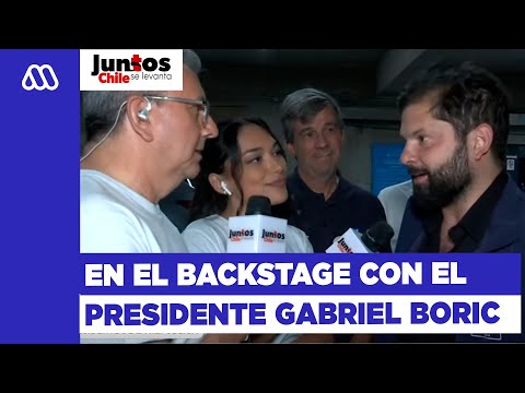 El presidente Gabriel Boric llega a Juntos, Chile Se Levanta
