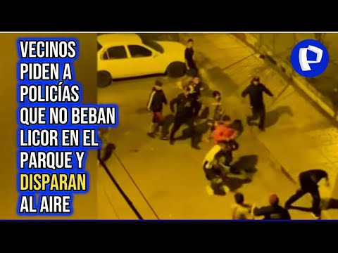 Los Olivos: policías que bebían licor en plena calle realizan disparos al aire