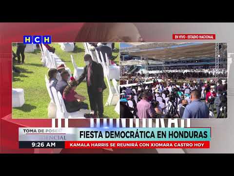 ¡Al tope! Miles de hondureños listos en el Estadio Nacional para Asunción de #XiomaraCastro