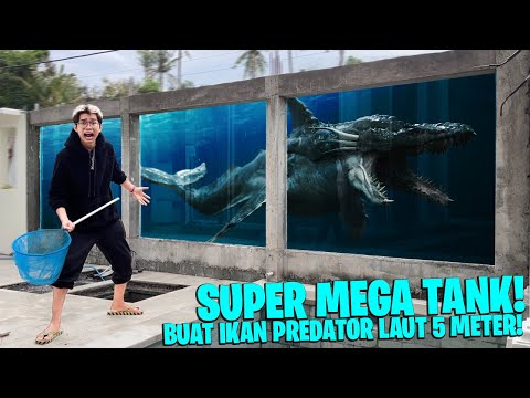 GILA! BIKIN MEGA TANK AQURIUM SUPER BESAR DI BELAKANG RUMAH!!! IKAN PREDATOR 5 METER NGAMUK GAPECAH!