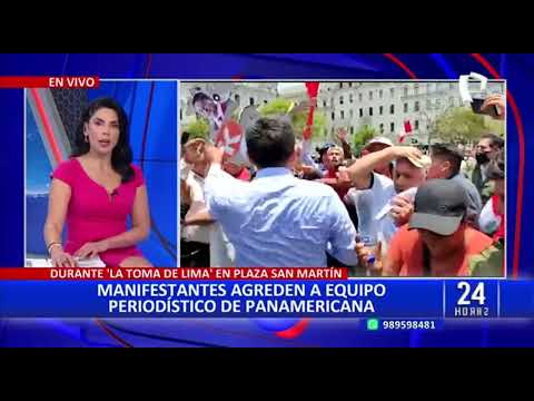 ¡Indignante! Manifestantes agreden a reportero de Panamericana Televisión (2/2)