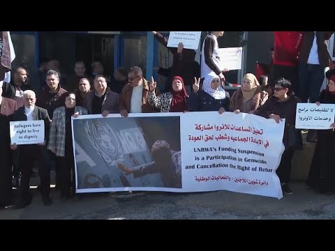 Palestinians in West Bank protest after nine countries suspend funding to UNRWA