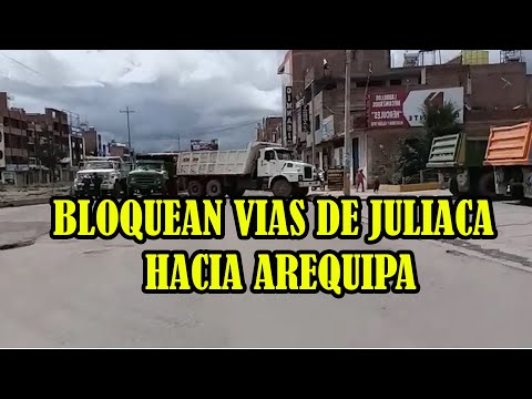TRANSPORTITAS BLOQUEAN  A LA SALIDA DE JULIACA HACIA AREQUIPA..