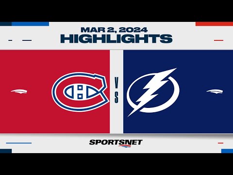 NHL Highlights | Canadiens vs. Lightning - March 2, 2024