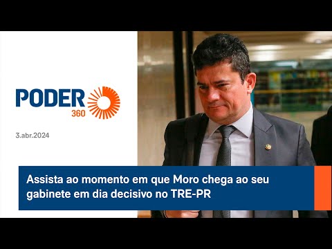 Assista ao momento em que Moro chega ao seu gabinete em dia decisivo no TRE-PR