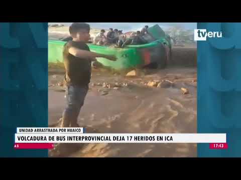 Volcadura de bus interprovincial deja 17 heridos en Ica