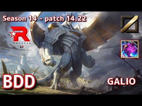 【KRサーバー/D2】KT Bdd ガリオ(Galio) VS オリアナ(Orianna) MID - Patch14.22 KR Ranked【LoL】